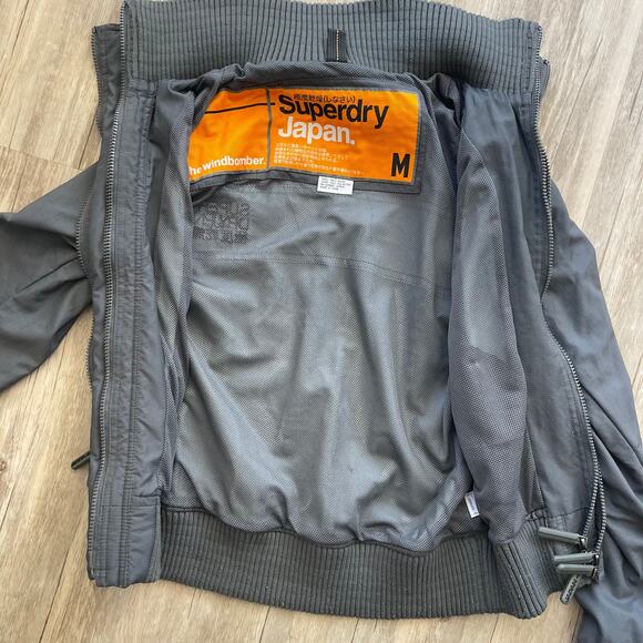 Superdry Windcheater Men’s Jacket Gray Japan Style Triple Zip Windproof Size M - Picture 4 of 9